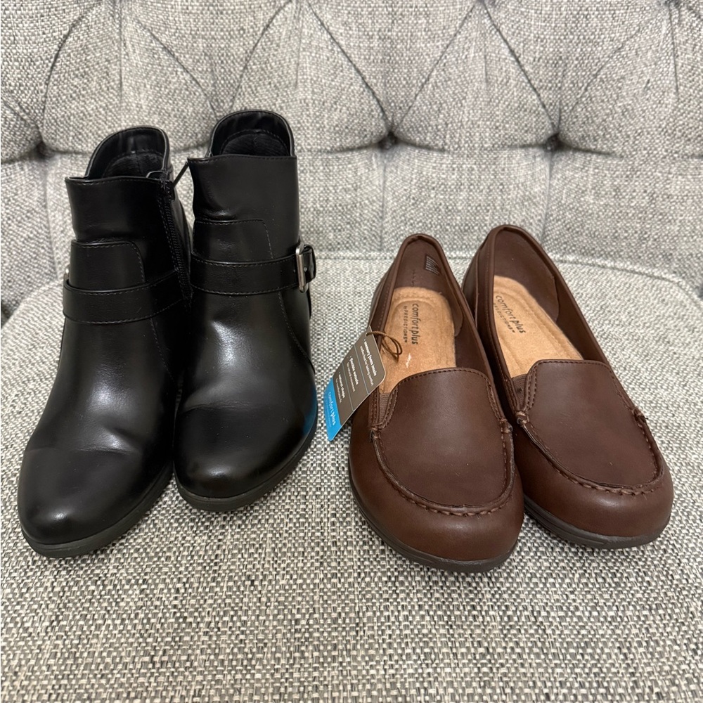 Black Ankle Boots and Brown Loafers